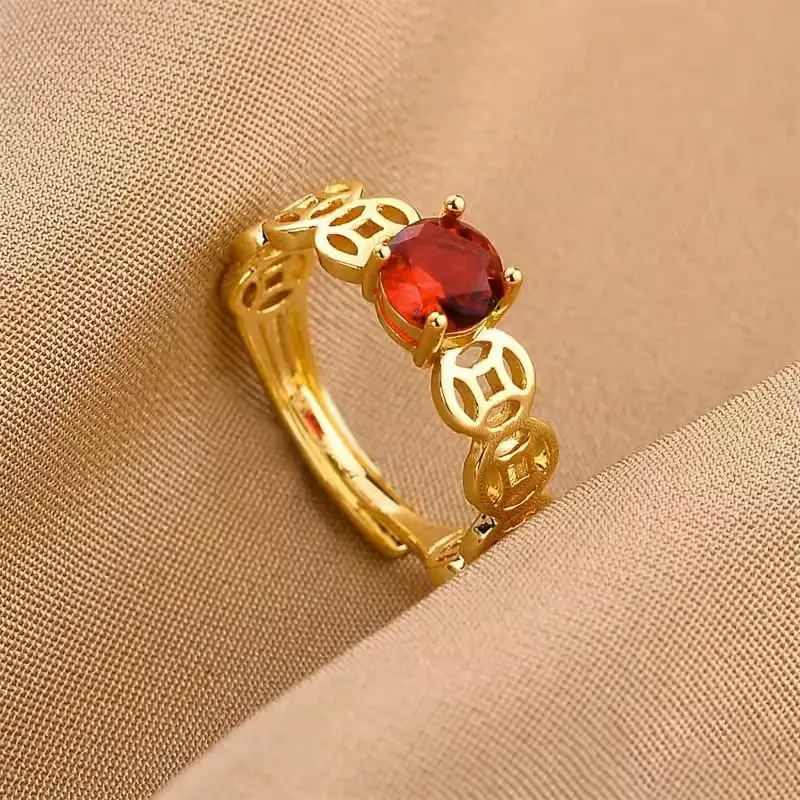 Luxury Zircon Open Rings for Women Teens Trendy Aesthetic Couple Girls Punk Engagement Finger Rings Jewelry Gift