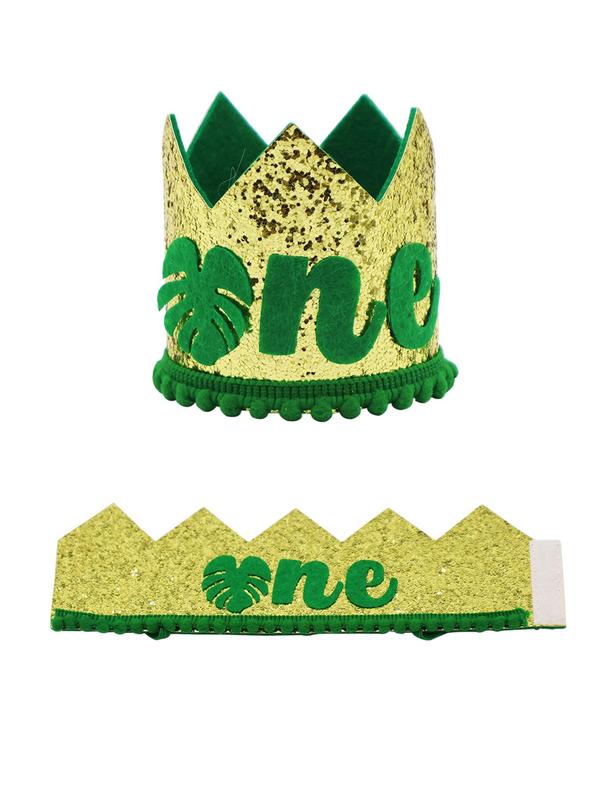 Crown Shaped Birthday Headband, Cute Glitter Letter Pattern Headband for Birthday Party, Fashion Hair Accessories for Girls 2