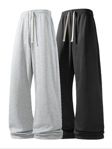 Men's Solid Color Drawstring Waist Pants, Casual Comfy Trousers for Daily Wear, Men's Bottoms for All Seasons