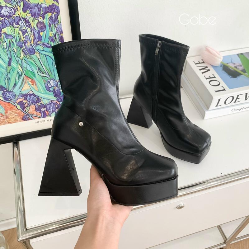 T21 - [GOBE SHOES] - Bốt cao gót khoá cạnh 2
