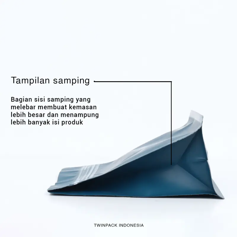 Kemasan Kopi 200 - 250 Gram Ziplock Biru Emerald Flat Bottom Square Wide Packaging Kopi 1