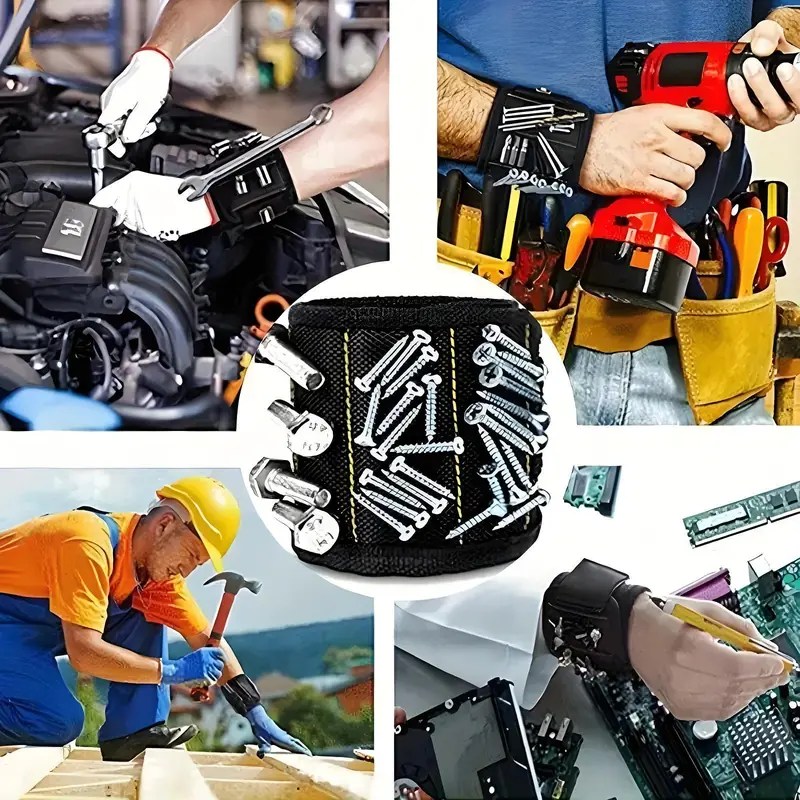Magnetic Wristband Tool Holder, Multifunctional Tool Belt for Holding Screws, Nails, Drilling Bits, Perfect Gift for Handymen, Men, Women, and Dad, Heavy Duty 5