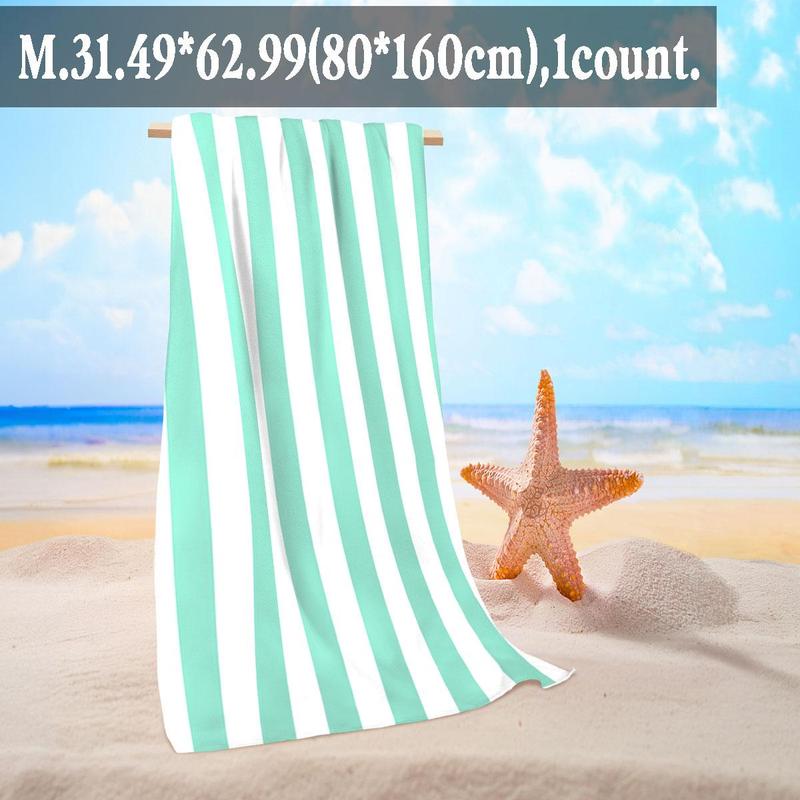 Product Introduction of Striped Pattern Beach Towel, 1 Count Soft Absorbent Towel, Large Beach Towel for Women & Men, Household Textiles for Home Beach Vacation 4