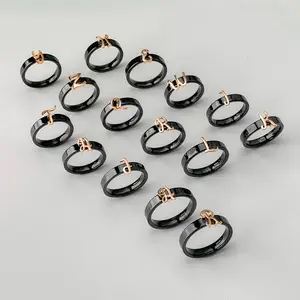 Cincin Emas Model Alcera A - Z Cincin Huruf Abjad Kadar 16K Macan Gold