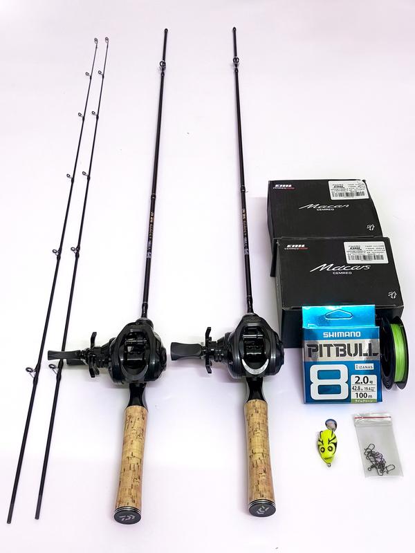  Bộ Cần Câu Lure UL Đọt Đặc + Máy Ngang Cemreo Macan có tiếng Drag Click + Dây PE x8 100m + Nhái Hơi + 5c Khóa Lure - Fishing Lure Câu Cá Đi Câu 