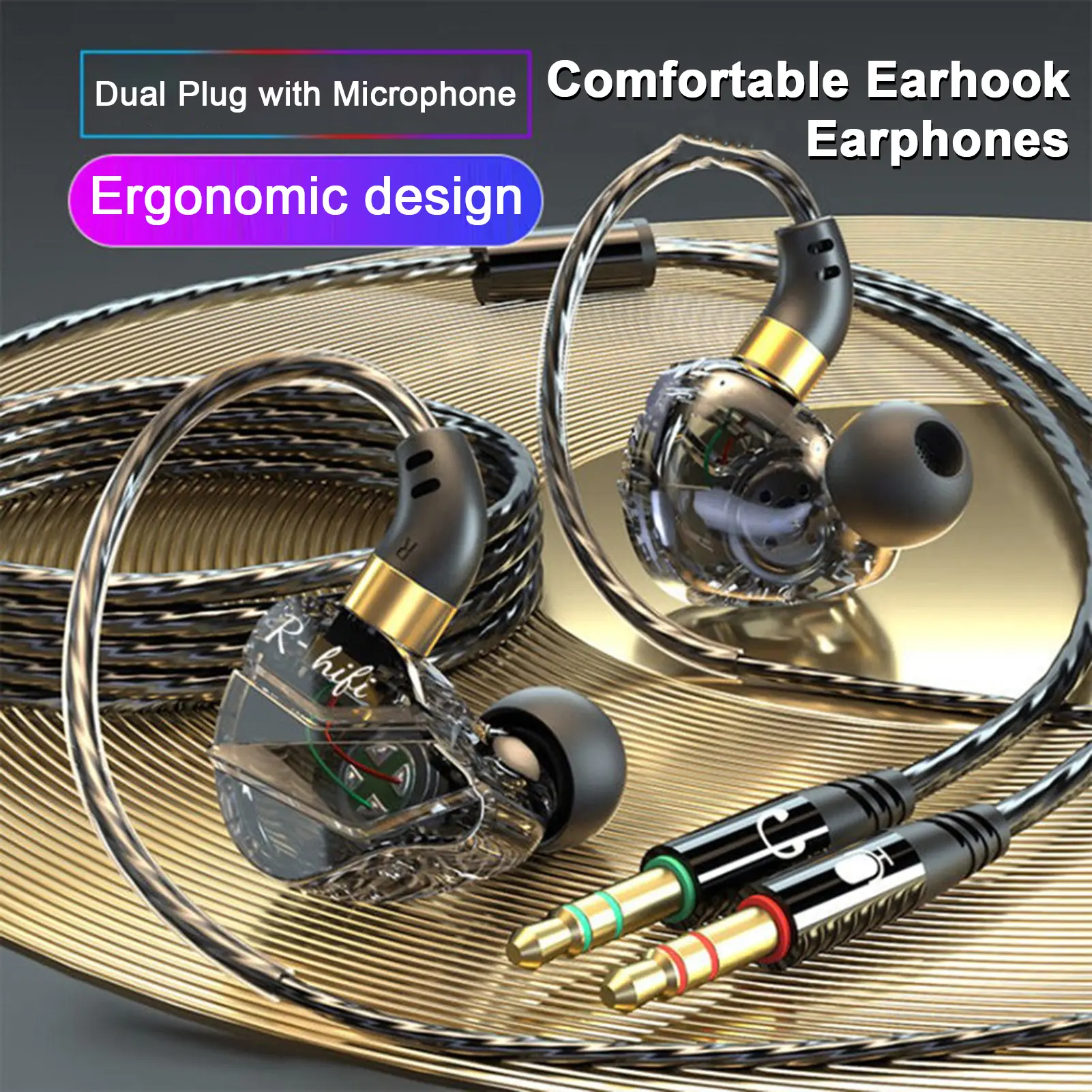 Tai Nghe Có Dây, Trong Tai, Phích Cắm Kép, Âm Thanh HiFi, Giảm Tiếng Ồn, Màng Loa Phục Hồi Nhanh, Độ Trễ Thấp, Tai Nghe  Nhạc Nhét Tai Earphone