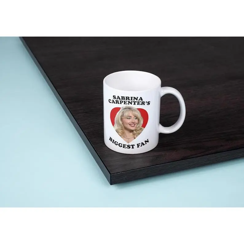 Sabrina Carpenter's Biggest Fan Mug, Ceramic Coffee Cups for Music Lovers, Perfect Gift for Fans, 11oz, Birthday, Christmas, For her, 4