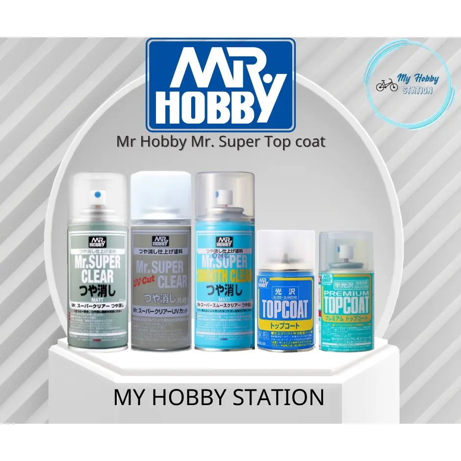 Mr Hobby Mr. Super Top coat Clear Flat Matt Gloss Semi-Gloss UV Cut Topcoat Smooth Flat Coating Premium Coat( Diy Plastic