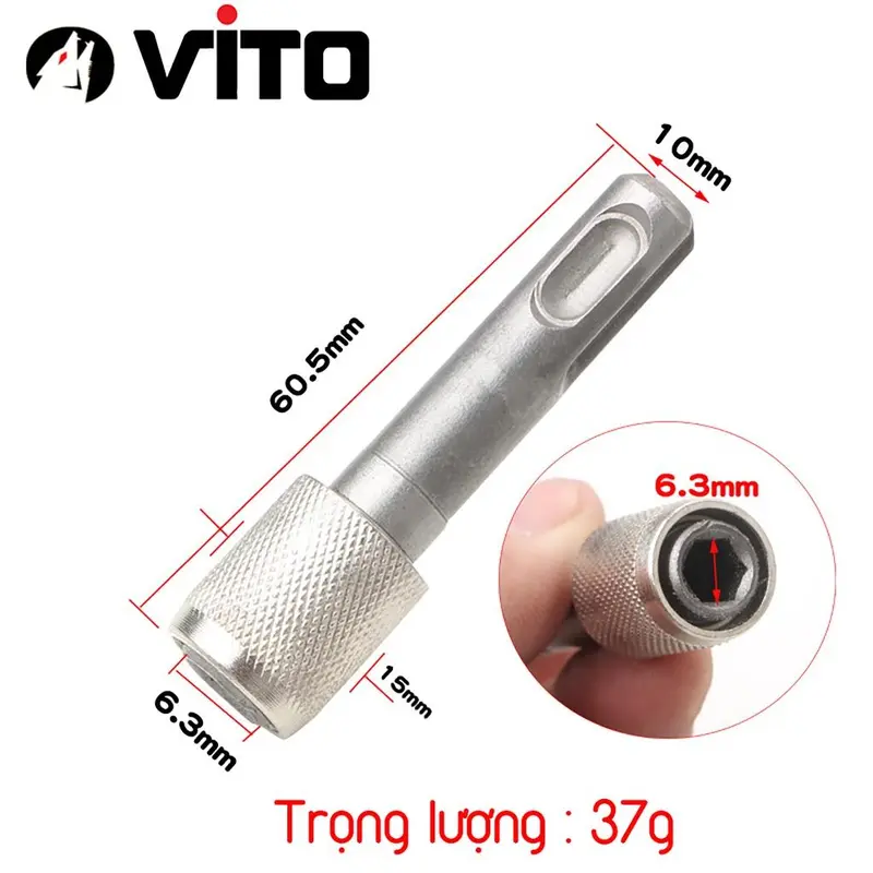 Đầu Vít Chuyển Đổi Chân SDS Khoan Bê Tông Sang Chân Lục Giác VITO Có Bi Giữ 4