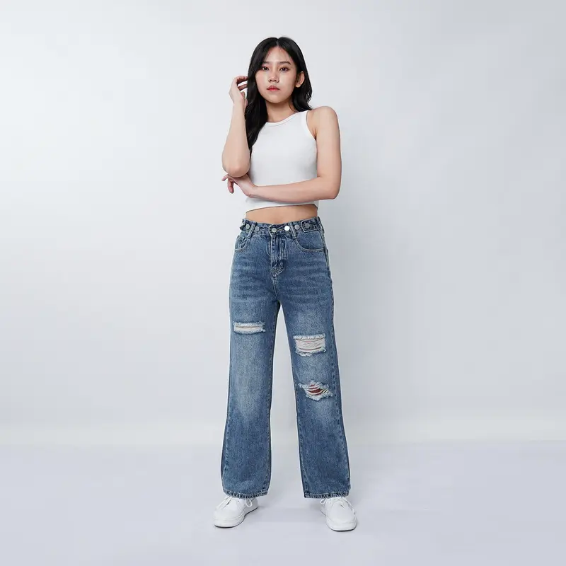 VIERLIN - Jeans 8972 - HIGH WAIST LOOSE JEANS Celana Panjang 0