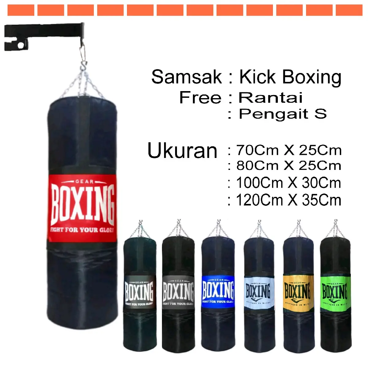 Samsak Tinju Beladiri Muaythai MMA Tanpa - Isi SAMSAK Gantung Muay Thai Kick Boxing Original Abu