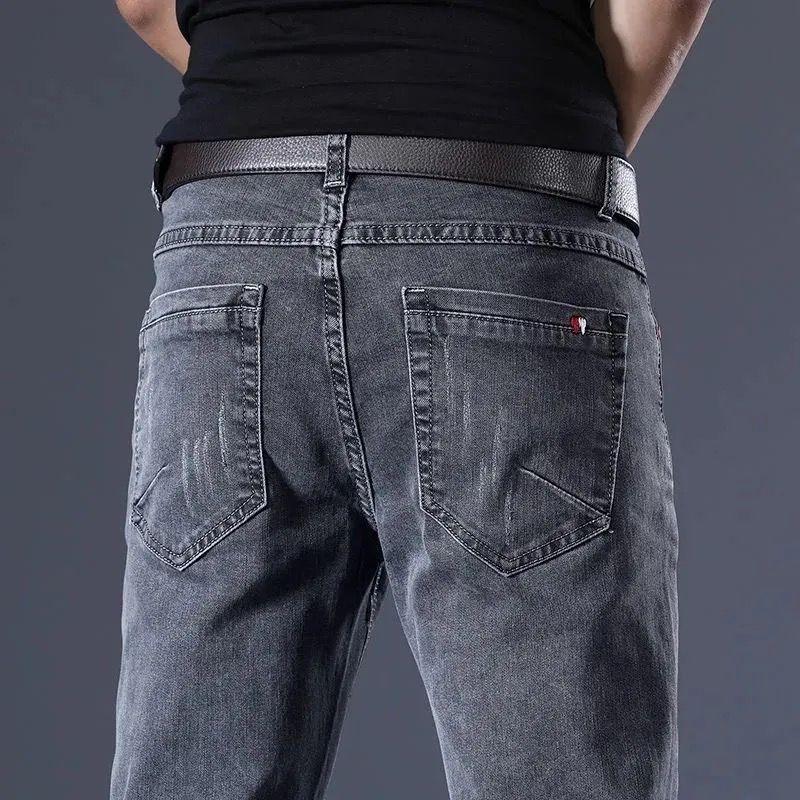 Quần Dài Jean Co Giãn, Dành Cho Nam Giới, Mỏng Vừa Vặn, Quần Mỏng, Phong Cách Hàn Quốc, Hợp Xu hướng Và Dễ Phối Đồ, Thích Hợp Cho Mùa Xuân Và Mùa Thu, Thanh Niên Và Thường Ngày, Quần Cổ Điển Hàng Mới Về Pants Có Túi 3