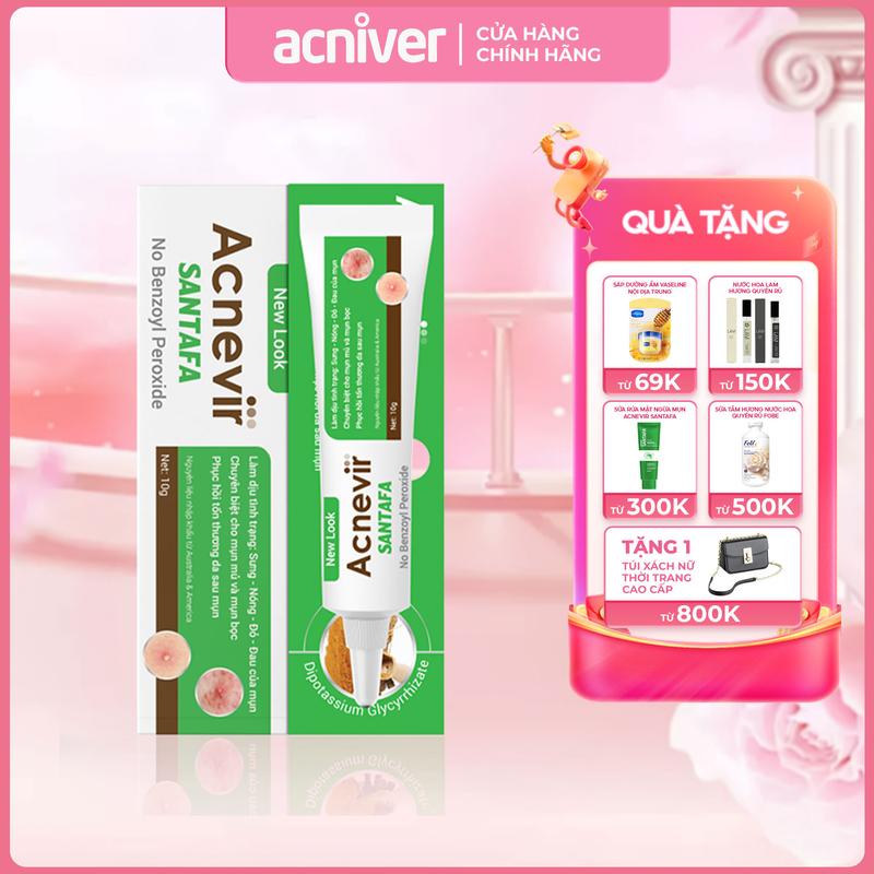 Kem Giảm Mụn Bọc Mụn Mủ Acnevir Santafa Tuýp 10gr Skincare Làm Đẹp Da