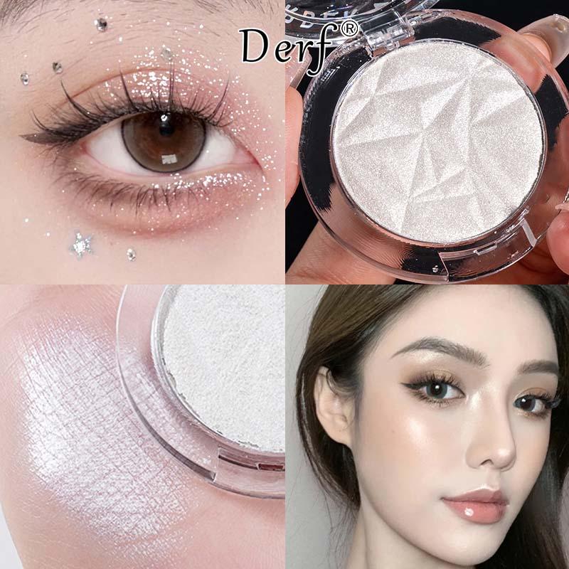 Bảng Phấn Mắt Kim Tuyến, 3 Màu, Bảng Phấn Đánh Highlight Trang Điểm, Bút Bắt Sáng, Lớp Hoàn Thiện Lì Và Lung Linh, Phấn Mắt, Làm Sáng Xương Gò Má, Highlight Màu Vàng Sâm Panh, Mỹ Phẩm Trang Điểm