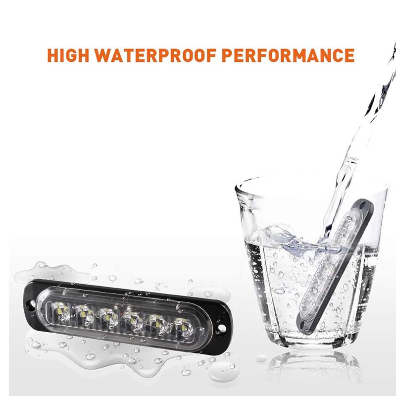 Product Introduction of 1PCS 4/6 LED Strobe Light Car Grille Flashing Lightbar Police Warning Light Emergency Lamp Red Blue Amber Stroboscopes 12-24V 22
