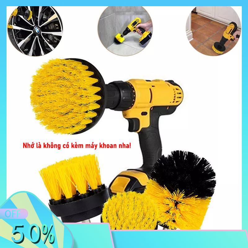 Bộ 3 bàn chải chà sàn điện cho phòng tắm Bàn chải khoan Bộ đính kèm không dây Bàn chải vệ sinh điện Bàn chải làm sạch đi