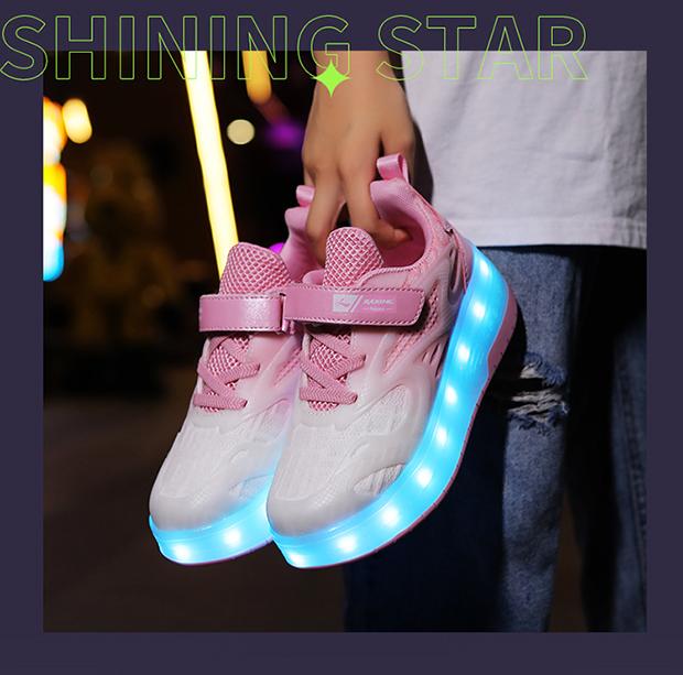 Product Introduction of Giày Trượt Patin Có Bánh Xe Cho Bé Trai Và Trẻ Em, Giày Chạy Bộ Hai Bánh, Phiên Bản Sinh Viên, Có Thể Co Lại, Có Bánh Xe, Ròng Rọc 16
