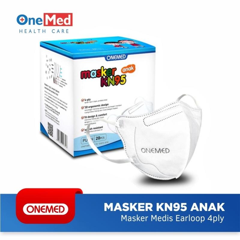 ONEMED - Masker Karet Medis KN95 Anak OneMed 4ply Box isi 20pcs - Putih ...
