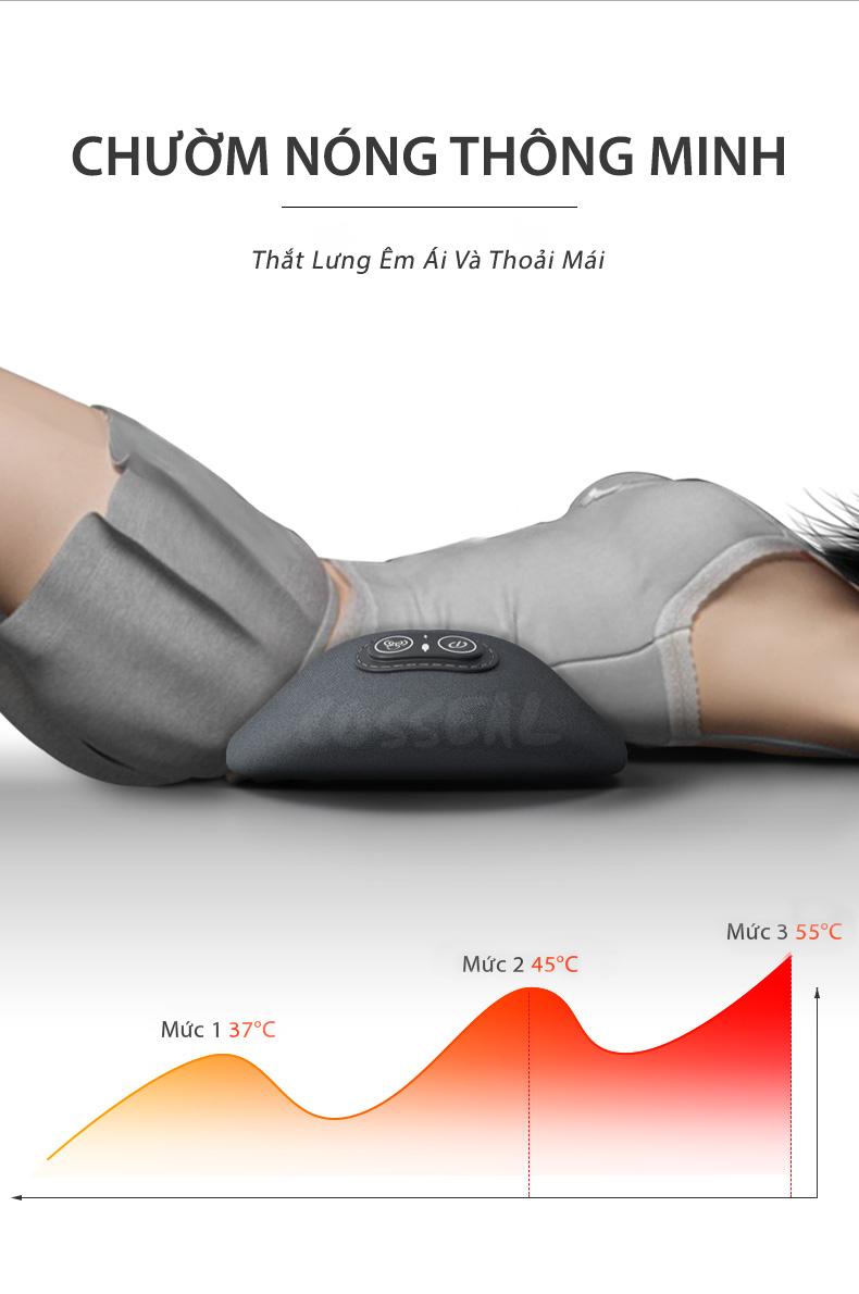 Product Introduction of Cosseal Gối Kê Lưng Massage Túi Khí Kéo Dãn, Tích Hợp Chườm Nóng Công Thái Học, Giảm Đau Cột Sống 7