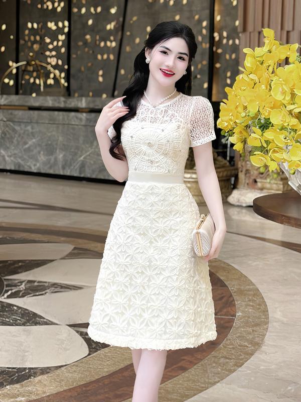 [MIỄN SHIP] MDU4364 Váy Ren Hàn 2 Lớp - Gam Màu  Dịu Dàng và Tinh Tế, Đính Đá Lấp Lánh Dành Cho Nữ  Women Dress Voan