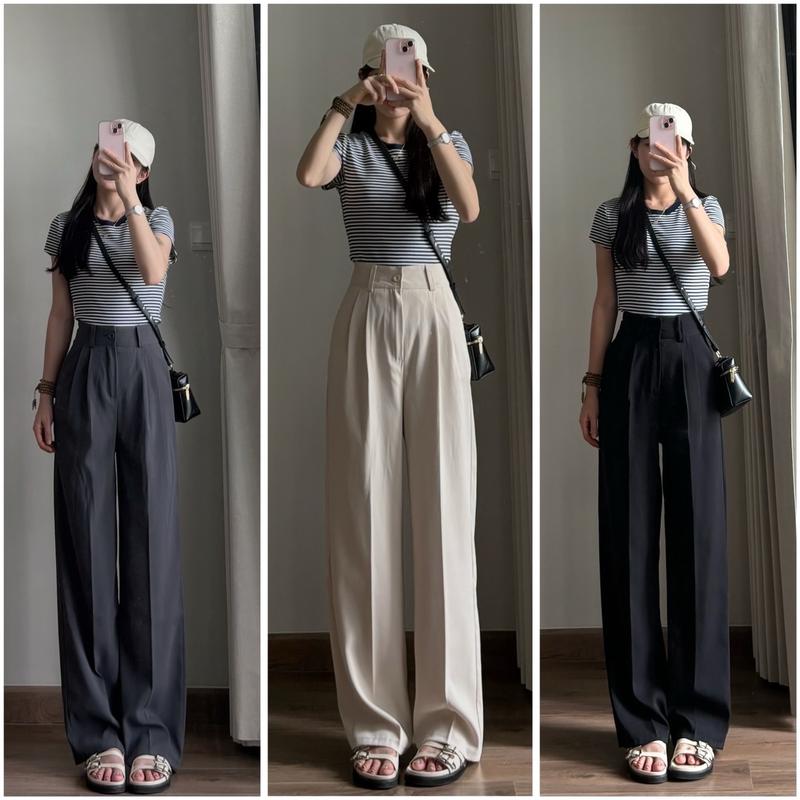 QUẦN SUÔNG LƯNG CAO 1 CÚC VẢI GOLD NHẬT