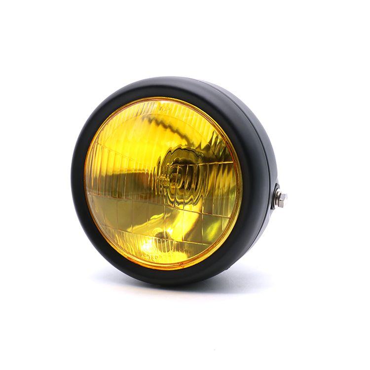 Đèn Pha Cổ Điển Sửa Đổi Cho Xe Máy CG125, Đèn Trước Cổ Điển GN125, Vỏ Sắt, Đèn Chùm Cao Thấp Màu Đen, Đèn Tròn 7