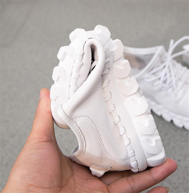 Product Introduction of Women Female Genuine Leather White Shoes Flats Loafers Lace Up Sports Breathable Vulcanized Shoes Plus Size 41 42 11