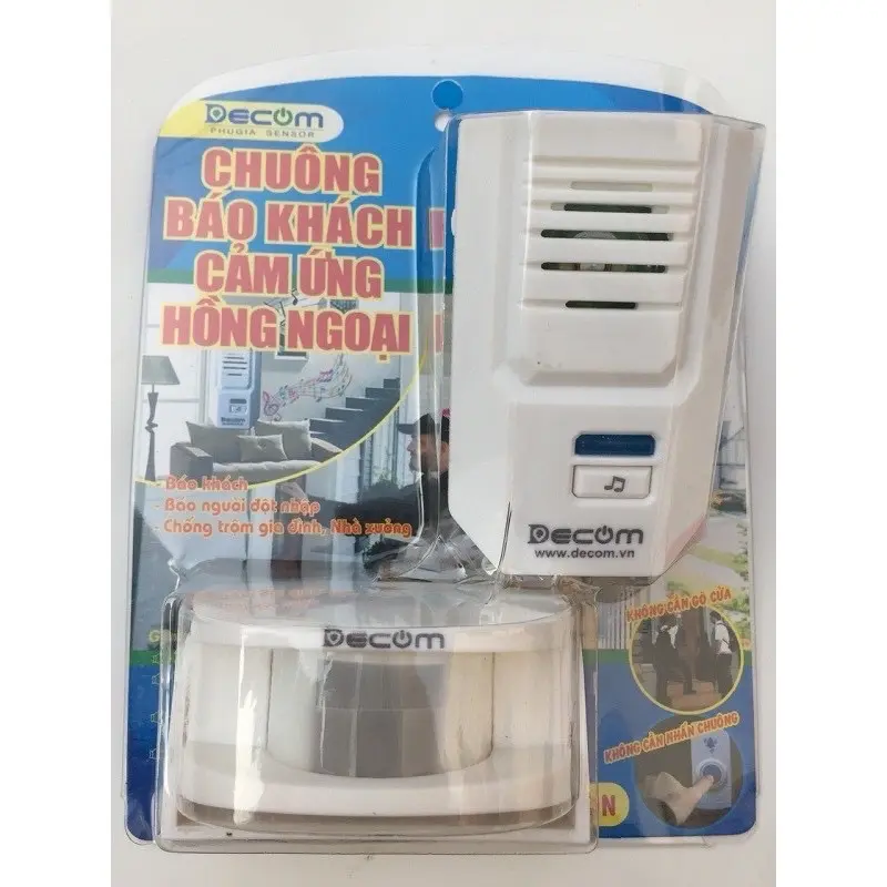 Chuông Báo Khách Cảm Ứng Hồng Ngoại Không Dây 0