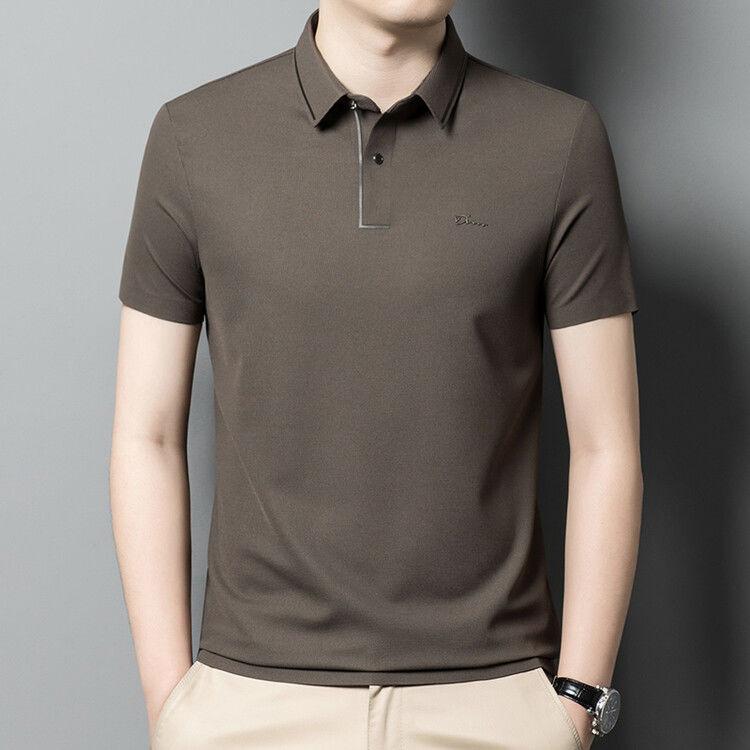 Product Introduction of Áo Thun Nam Ngắn Tay Mùa hè, 100% Cotton Thật, In Ve Áo Nặng, Áo Polo, Dễ Phối Đồ Dáng Rộng Vừa Vặn, Tay Lửng Áo, Dành Cho Nam Giới Menswear Có Cổ 27