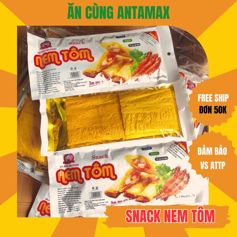  Combo 10 Gói Snack Nem Tôm Ba Anh Em Food - Đồ Ăn Vặt Cổng Trường Hot 