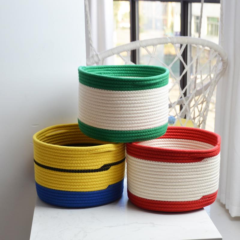 Product Introduction of New Modern Minimalist Style Storage Basket Cotton Rope Storage Basket for Toys, Snacks, Household Items, and Dirty Clothes 6
