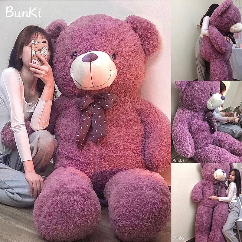 GẤU BÔNG TEDDY FIRST LOVE 1M7 TÍM CAO CẤP BUNKI Đồ Chơi Thú Nhồi Bông ôm ngủ khổng lồ