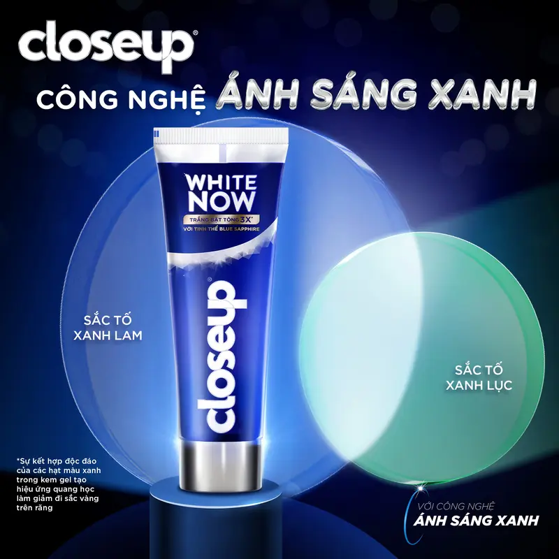 [FS] Combo 3 Kem đánh răng Closeup White Now - Trắng Bật Tông 3X từ Công nghệ Ánh Sáng Xanh - Tinh Thể Blue Sapphire 100g [3] 3