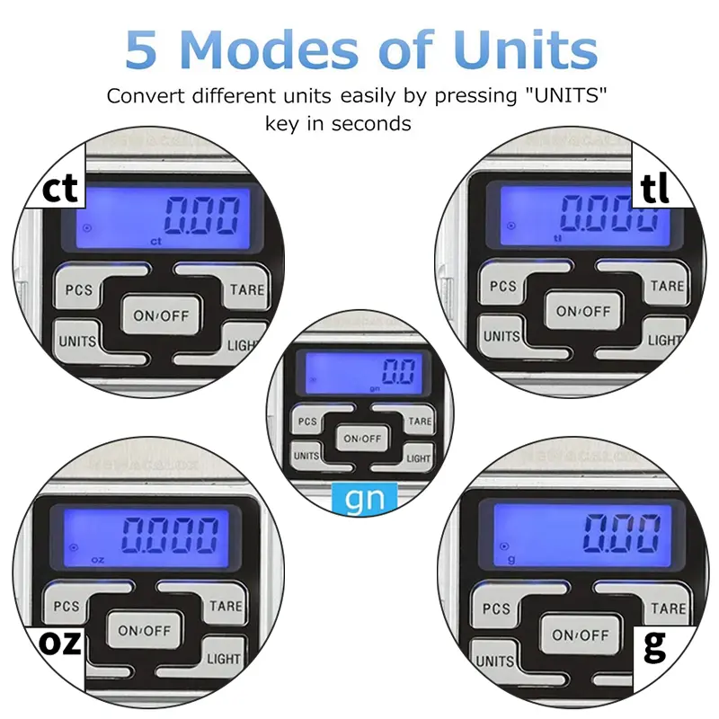 Cân Tiểu Ly Điện Tử Làm Bánh Mini Chính Xác Cao Định Lượng 200g/500g Màn Hình Lcd Đẹp Mắt Dùng Để Cân Trang Sức Sử Dụng Tiện Lợi 5