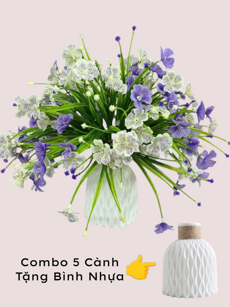 ( Tặng Bình Nhựa ) Combo 5 cành Hoa Thuỷ Tiên , Cúc Tara ,Làm Món Quà Tặng Đẹp, ý  Nghĩa ,Decor, Decor Phòng, Trang Trí Nhà