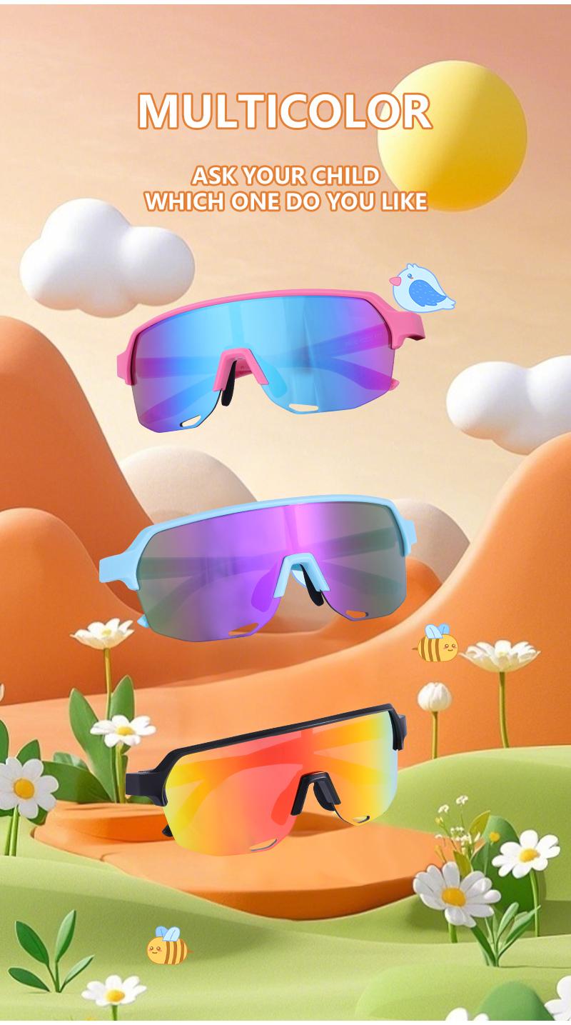 Product Introduction of SCVCN Fashion Kids Sports Glasses Anti-fall, Anti-slip, Anti-ultraviolet, Cycling, Skateboarding, Running, Baseball Sunglasses 1