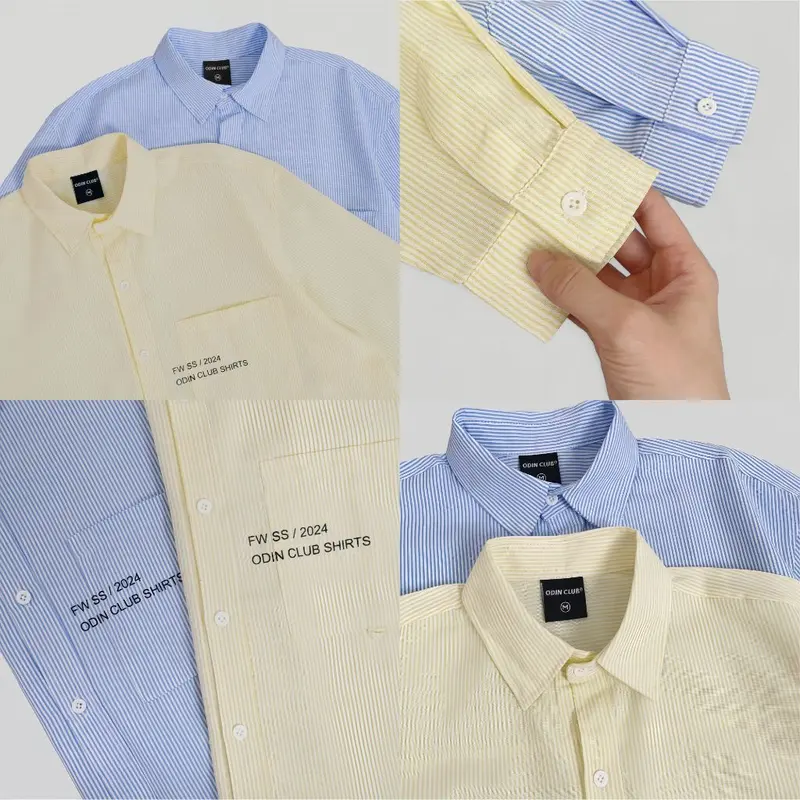 Áo sơ mi dài tay League ODIN CLUB, Áo sơ mi form boxy chất liệu oxford, Local Brand ODIN CLUB Nam Menswear Vàng Shirt 4