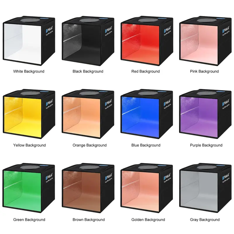 USB Powered Mini Photography Studio Box, Portable Foldable Photography Studio Box with 12 Colors Backdrops, Professional Camera Accessories for Home & Office Use 2