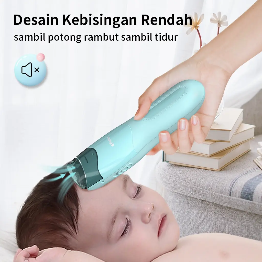 ENSSU Hair Clipper Baby Dengan Kemampuan Menyedot seperti Vacuum Cleaner (Tahan Air) Elektrik Cukur Bayi