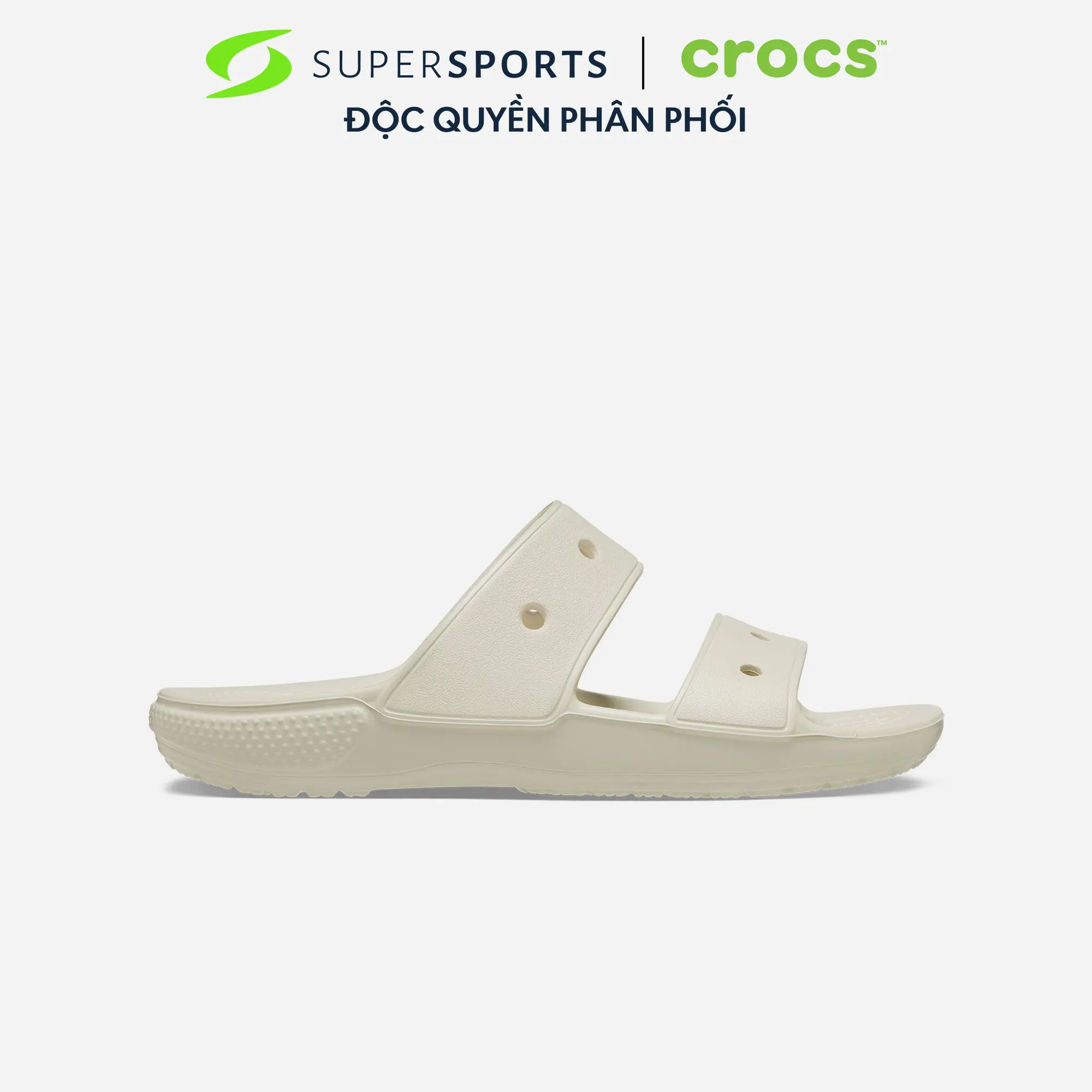 Dép quai ngang unisex Crocs Classic Sandal U Bone - 206761-2Y2 Đế Bằng LSW306