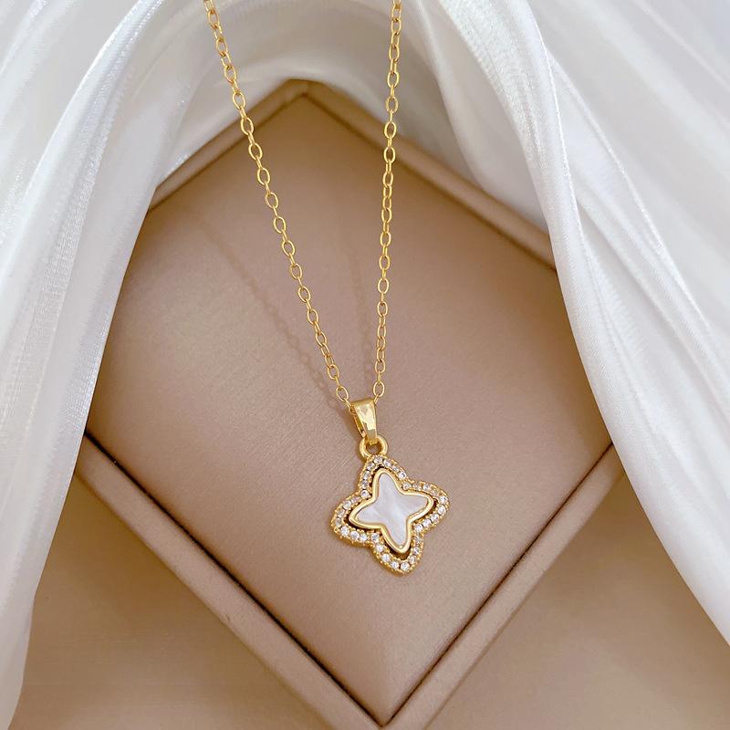 Product Introduction of Vòng Cổ Hoa Bốn Lá, Hàng Mới Về, Dành Cho Phụ Nữ Và Bé Gái, Thanh Lịch, Chất Liệu Thép Titan Cao Cấp, Vỏ Hai Mặt, Dây Chuyền Xương Đòn, Bán Chạy Women Trang Sức Jewelry Chain dây  cỏ  4  lá 14