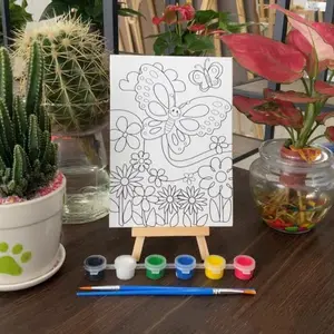 Kanvas Lukis Sketsa Gambar Siap Pakai Papan Kanvas Lukis Menggambar DIY Set Anak Kado Ulang Tahun Hampers Toys