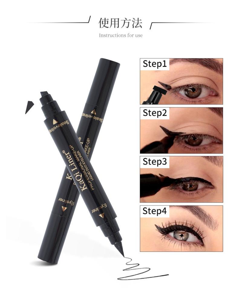 Product Introduction of Double Head Seal Eyeliner Waterproof non-smudging Delta Wing Tail Seal Eyeliner 8
