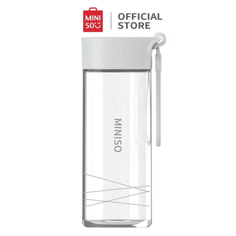 (FREE KARDUS+BUBLE WRAP) MINISO - Botol Minum Kaca 300ml Botol Air Minum Kecil BPA Free Kaca Botol Air Panas Botol Olahraga Botol Minum Anak 7