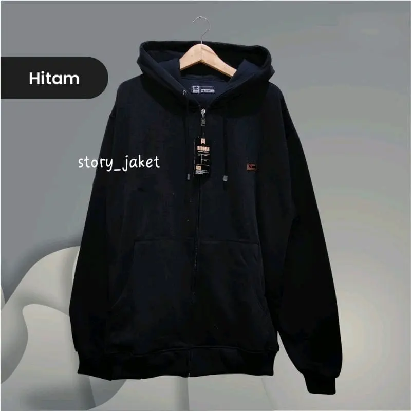 Hoodie Resleting Polos Pria Wanita Hoodie Zipper Cowok Cewek  (BAYAR DI TEMPAT) Sweater Distro Keren Hitam sweater hoodie cowok