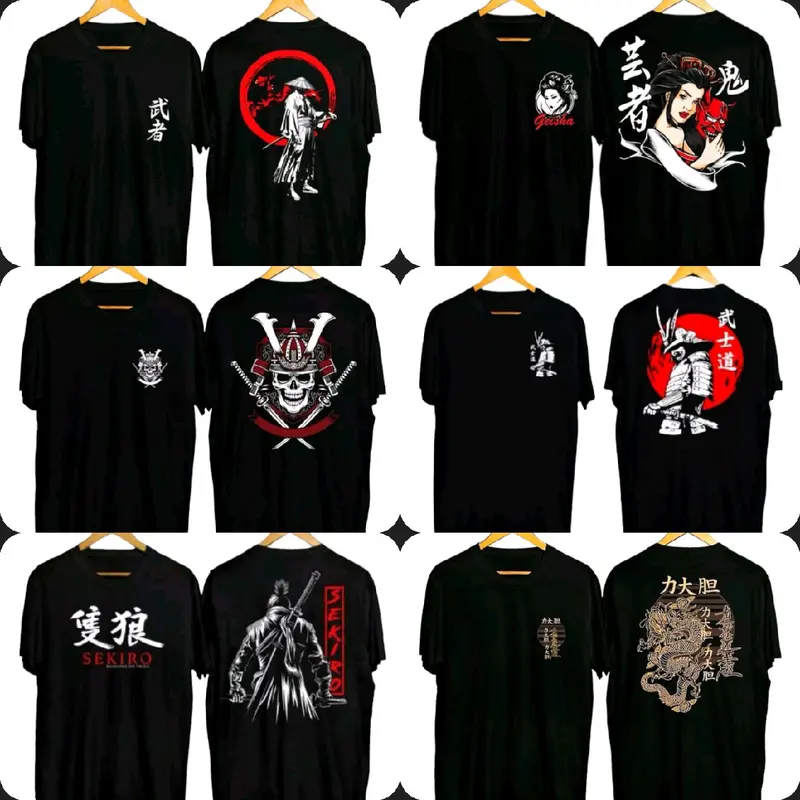 PAKET ISI 7PCS KAOS JEPANG Hitam 0