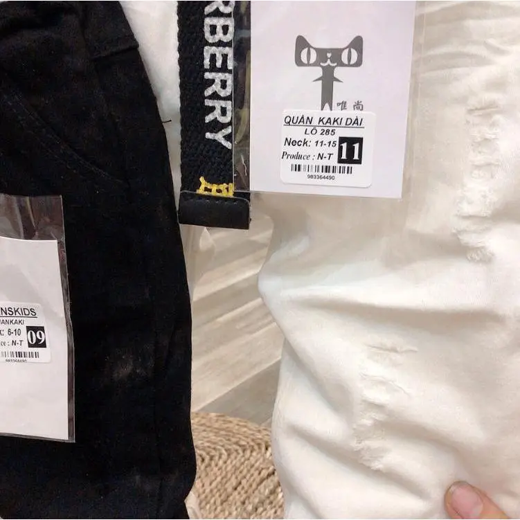 Quần dài kaki rách sành điệu cho bé trai,bé gái (8-20kg) 3