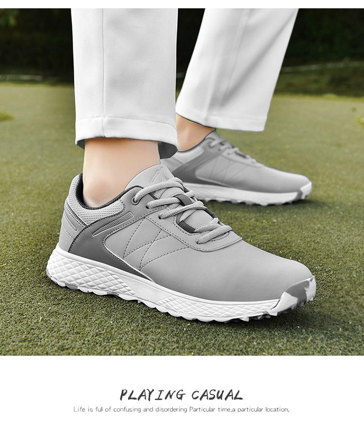 Product Introduction of New Golf Shoe Men and Women Couple Models White Shoes Fixed Studs Non-Slip Waterproof Professional Training Shoes Qx24025 27