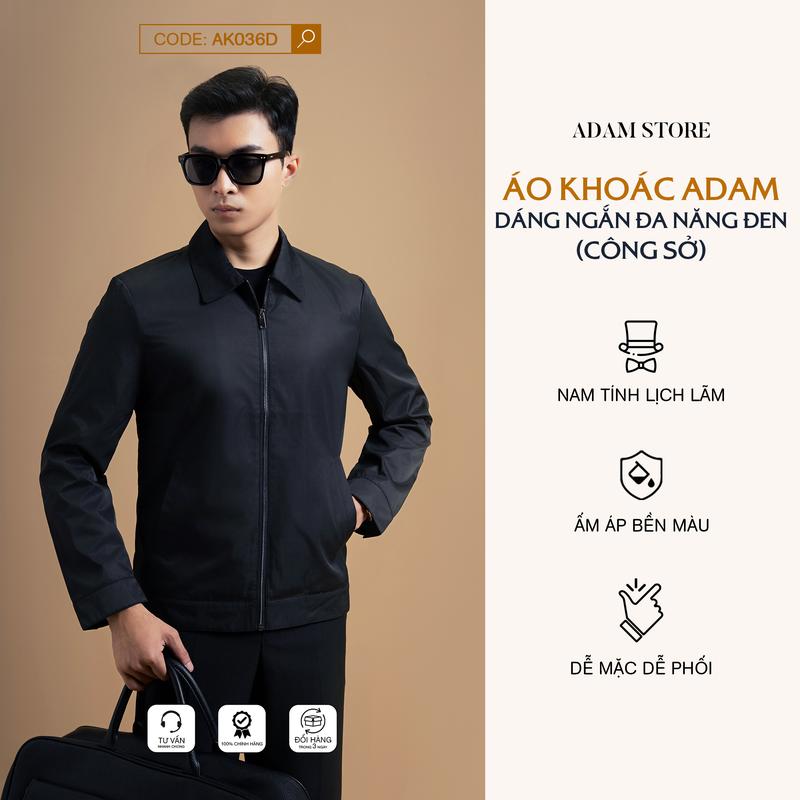 Áo khoác nam Adam Store gió đen trơn AK036D - Menswear