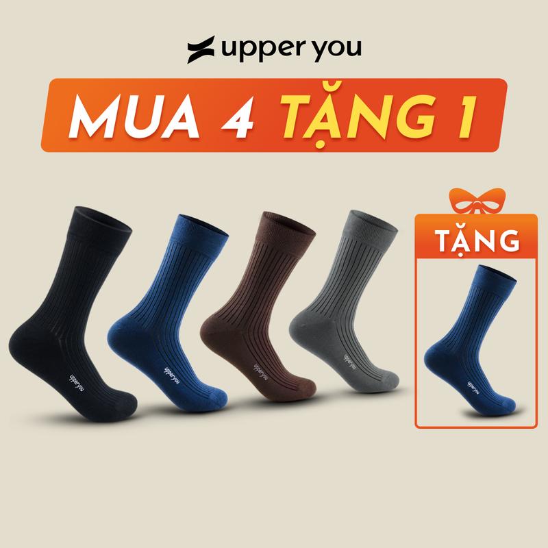 AIRism Tất Vớ Giày Tây Cao Cấp UPPER YOU Cotton Úc Signature Không Đường May Thoáng Mát Cho Dân Văn Phòng Menswear Nam Đen - SNM4001